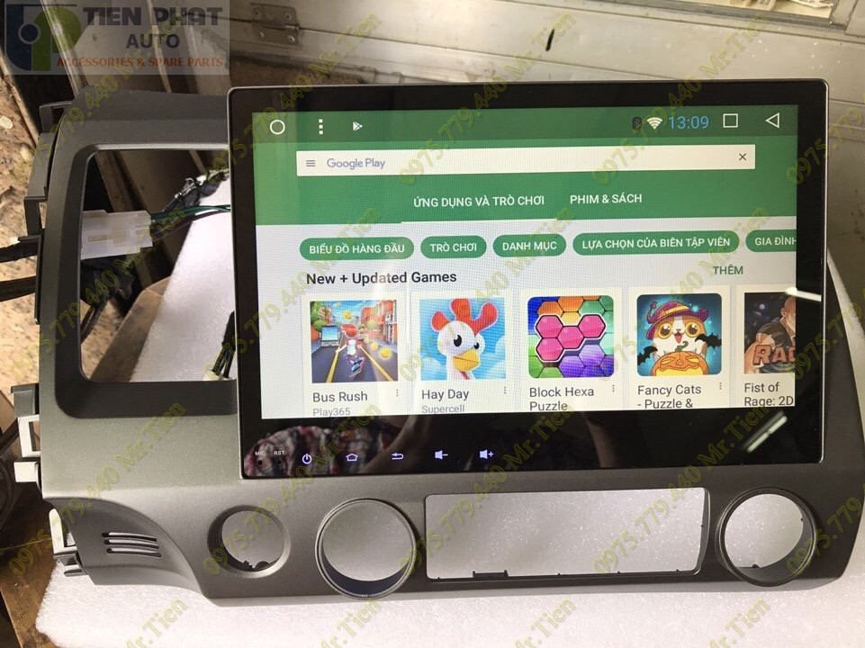 lắp màn hinh dvd chạy android cho honda civic 2011